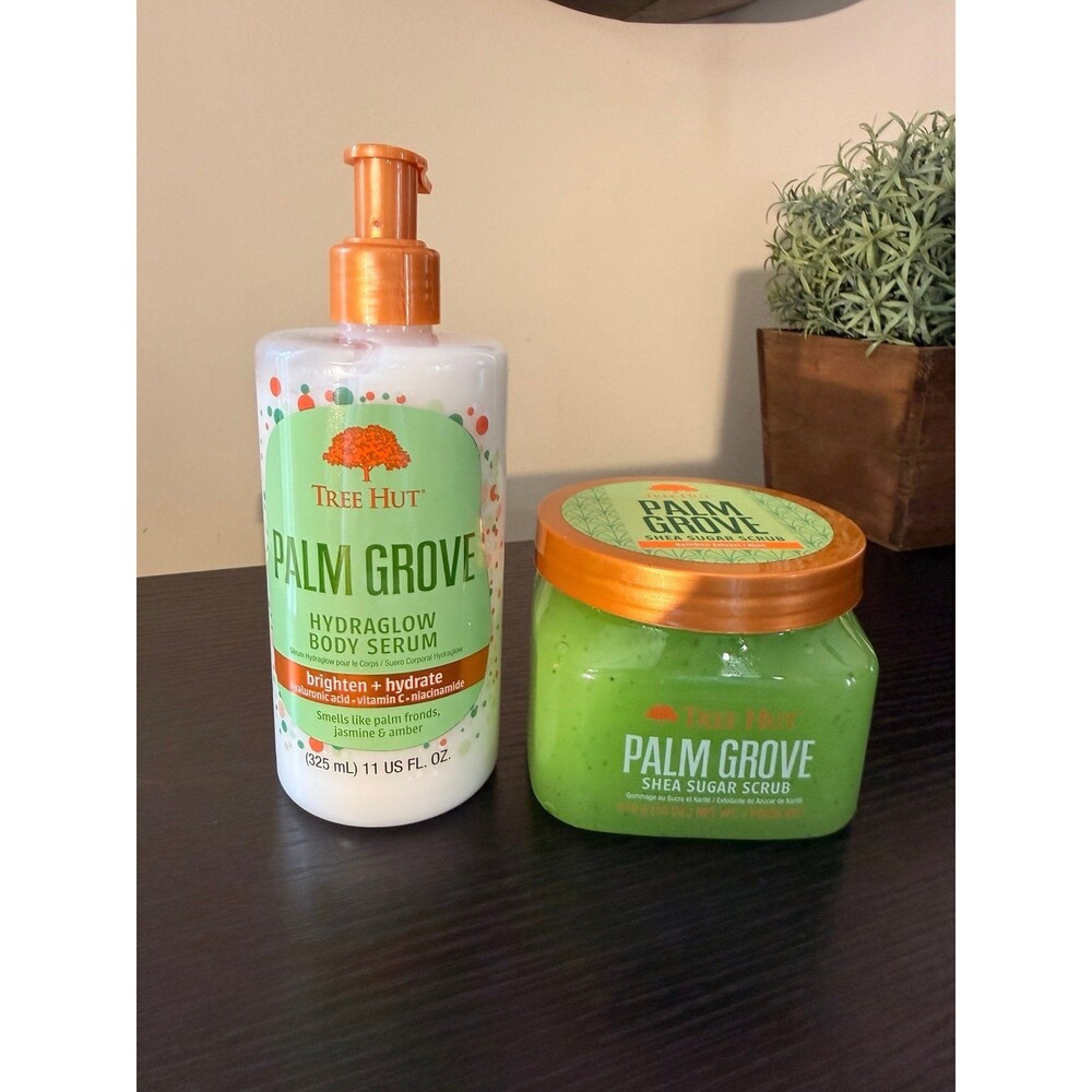 Tree Hut Palm Grove Shea Sugar Scrub and Hydraglow Body Serum